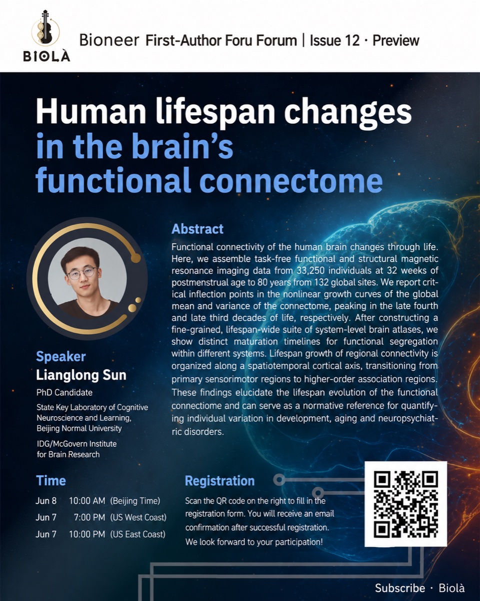 Human Lifespan Changes in the Brain’s Functional Connectome event poster